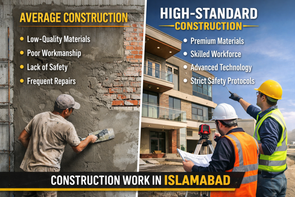 Average vs High-Standard Construction in Islamabad