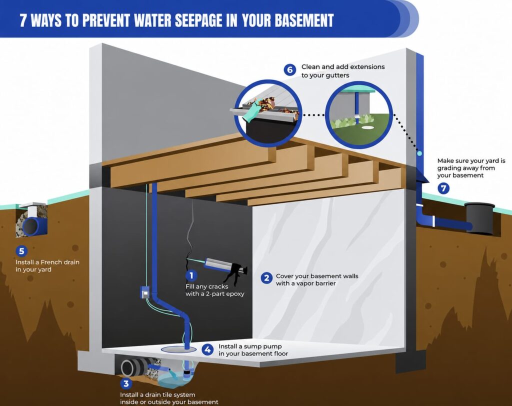 Water Seepage Issues in Basements – Causes & Solutions